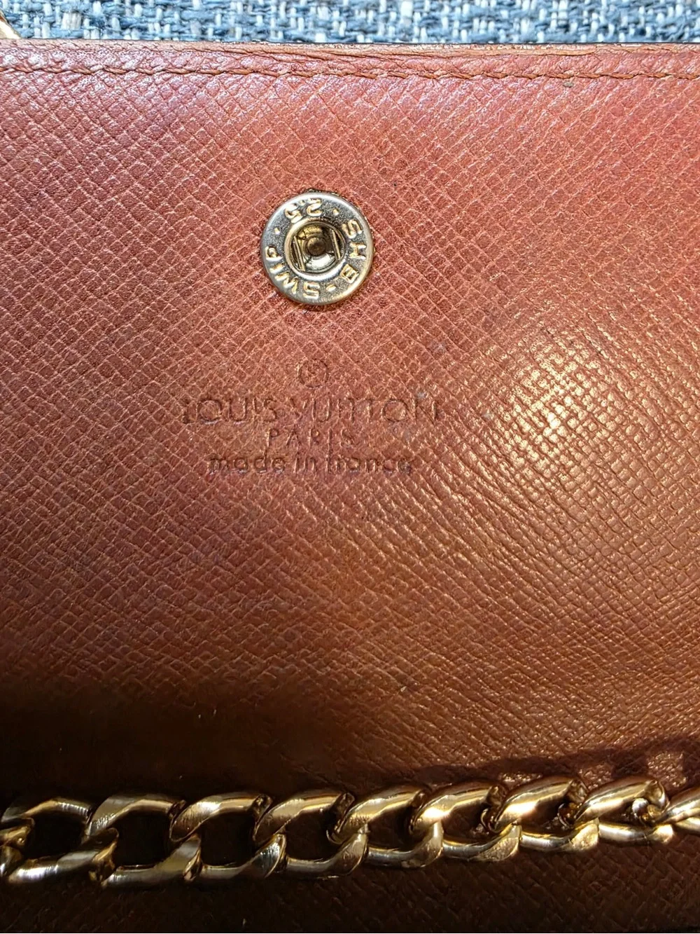 Louis Vuitton Monogram Chain Crossbody in Brown and Gold
